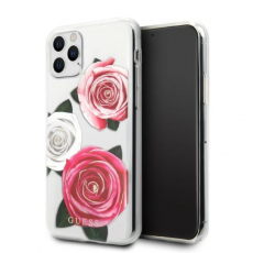 Guess - Guess iPhone 11 Pro Mobilskal Flower Desire Pink White Rose