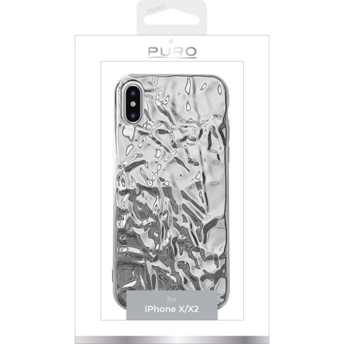 UTGATT5 - Puro Metal Flex Cover till iPhone XS / X - Silver