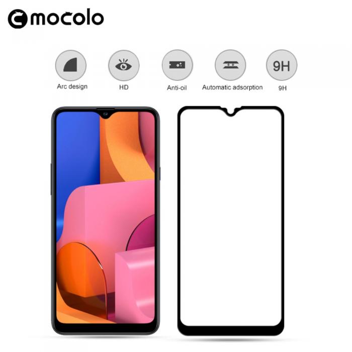 Mocolo - MOCOLO Hrdat Glas Skrmskydd Samsung Galaxy A20s - Svart