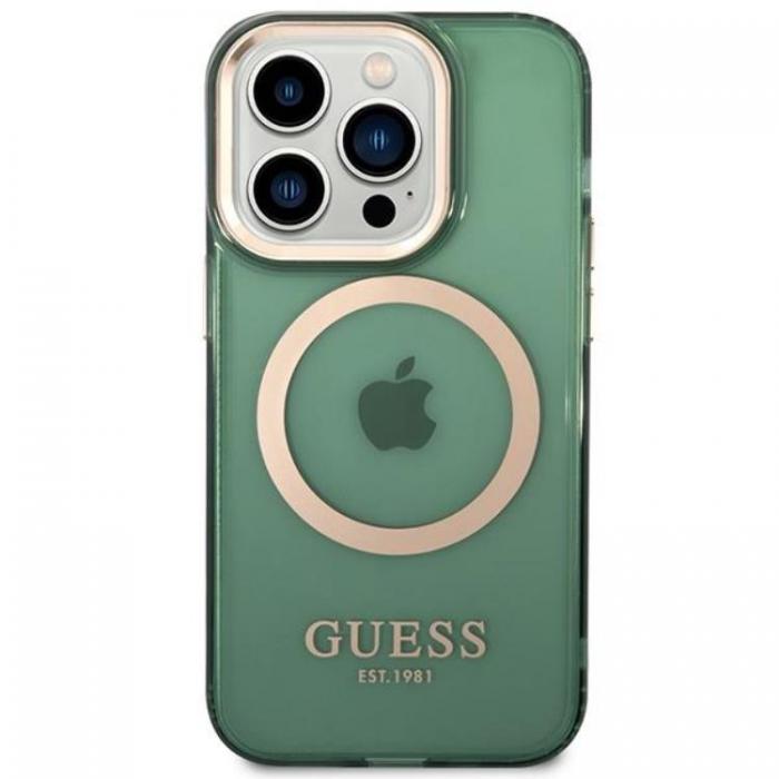 Guess - Guess iPhone 14 Pro Max Mobilskal Magsafe Guld Outline - Khaki