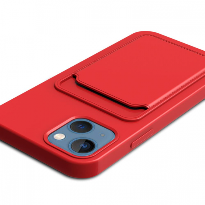 A-One Brand - iPhone 14 Pro Mobilskal Korthllare Silikon TPU - Svart