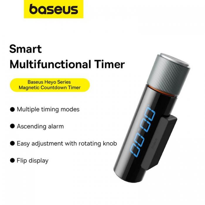 BASEUS - Baseus Heyo Series Magnetic Digital Timer med Stopwatch Function - Svart