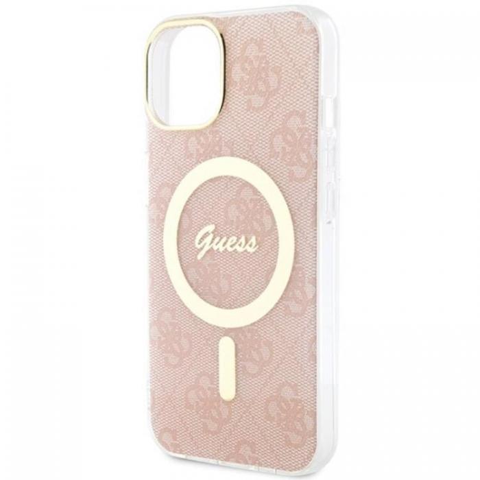 Guess - Guess iPhone 15/14/13 Mobilskal Magsafe IML 4G - Rosa