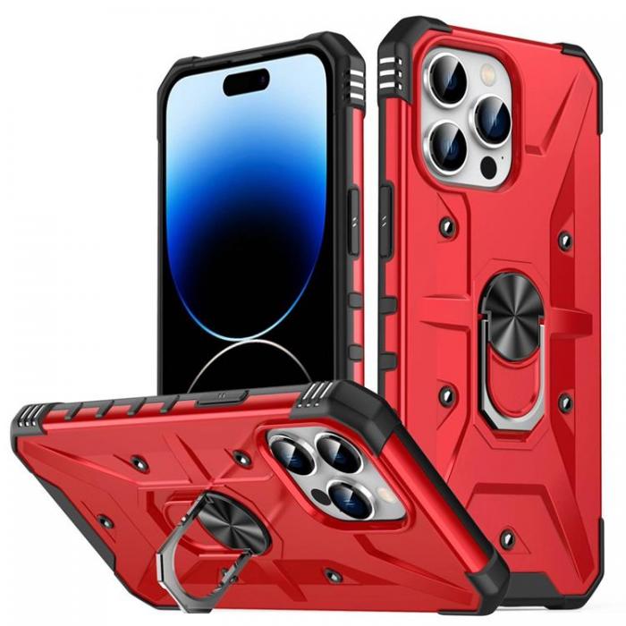 A-One Brand - iPhone 14 Pro Skal Ringhllare Armor - Rd