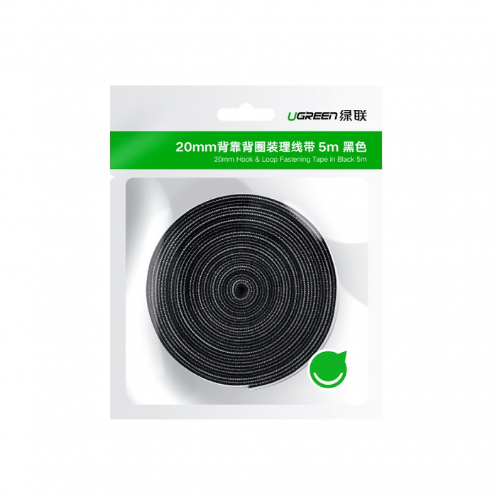 Ugreen - Ugreen Velcro Straps Organizing Kabels 5m - Svart