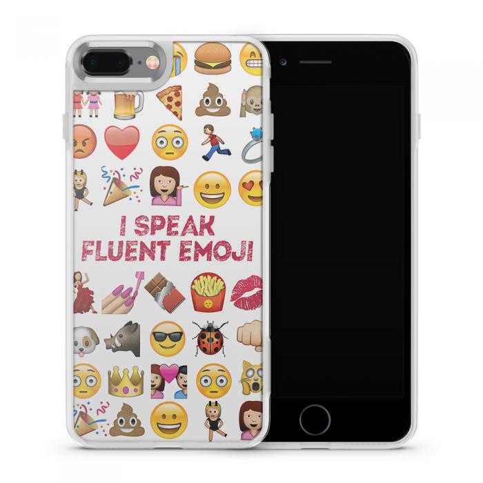 UTGATT5 - Fashion mobilskal till Apple iPhone 8 Plus - I speak fluent Emoji