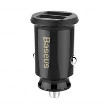 BASEUS - Baseus Grain Billaddare Mini Universal Smart 2x USB 3.1A Svart