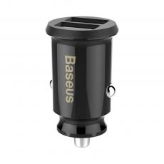 BASEUS - Baseus Grain Billaddare Mini Universal Smart 2x USB 3.1A Svart