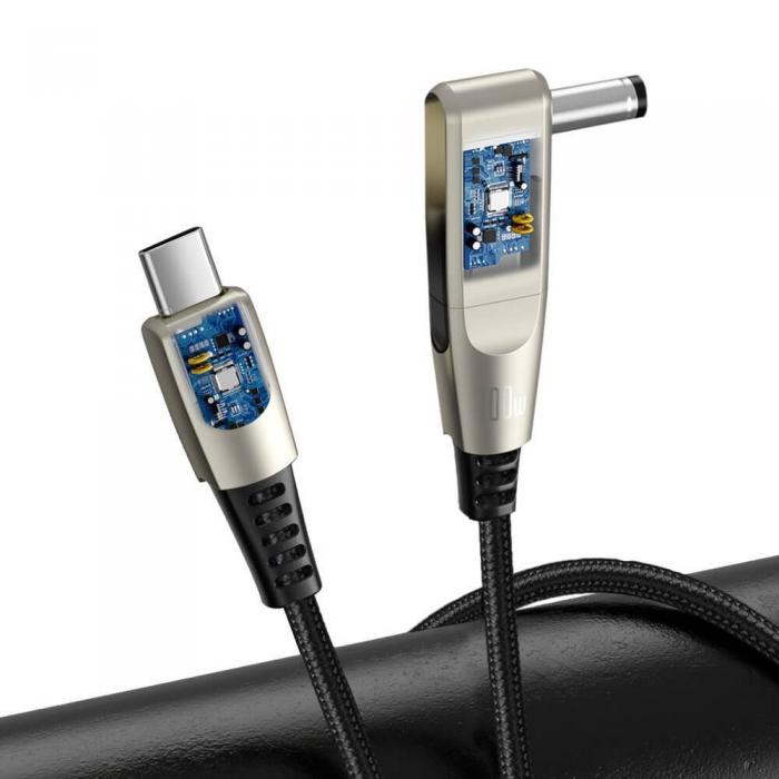 UTGATT5 - Baseus 2in1 USB Type C laddnings Kabel/5,5 mm x 2,5 mm Svart