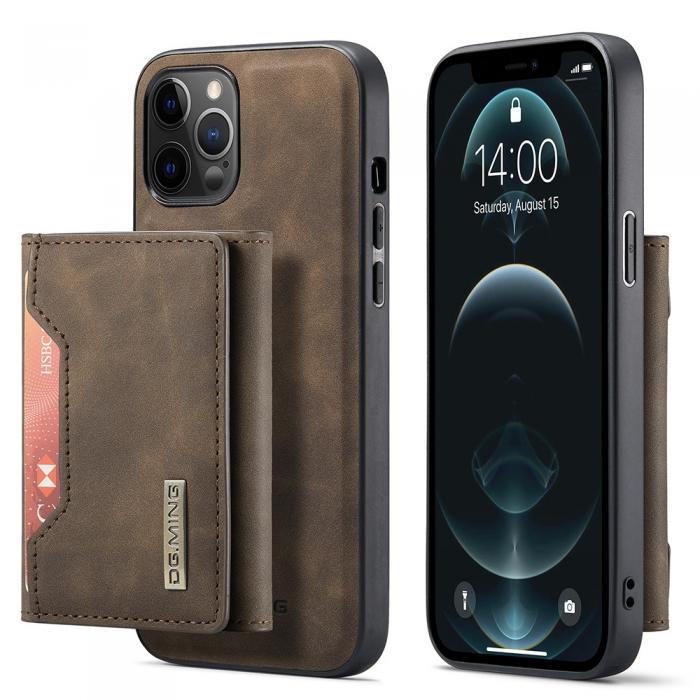 OEM - DG.MING iPhone 12 Pro Max Tri-fold Wallet Med Kickstand - Coffee