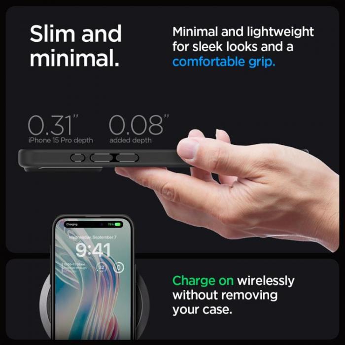 Spigen - Spigen iPhone 15 Pro Max Mobilskal Ultra Hybrid - Frost Svart