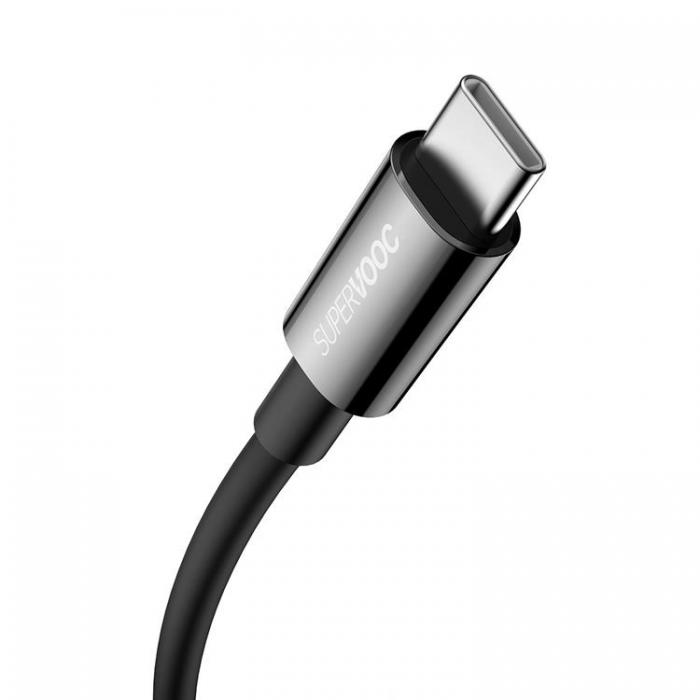 BASEUS - Baseus Superior SUPERVOOC USB-A till USB-C Kabel 65W 1m - Svart