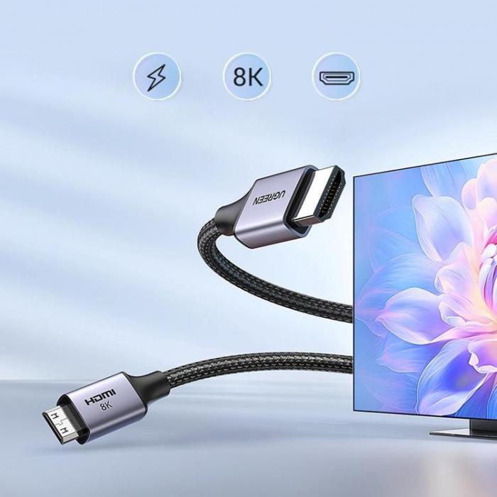 Ugreen - Ugreen Mini HDMI 8K Kabel 2m HD163 - Gr