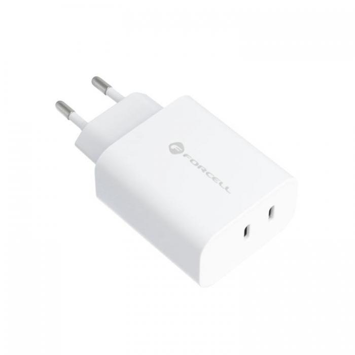 Forcell - Forcell Vggladdare med USB-C Socket 3A 45W PD and QC 4.0