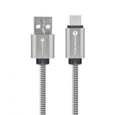 Forcell - Forcell USB-A till USB-C Kabel C234 1m - Silver