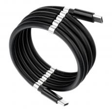OEM - Kabel USB-C till USB-C magnetisk PD60W 3A svart 1m