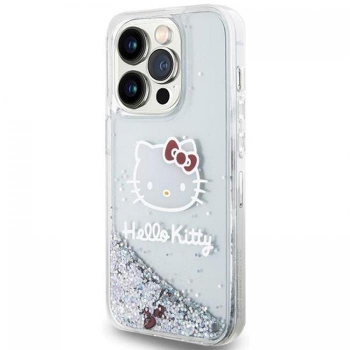 Hello Kitty - Hello Kitty iPhone 14 Pro Max Mobilskal Liquid Glitter Charms Kitty Head