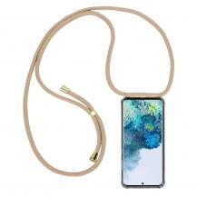 CoveredGear-Necklace - Boom Galaxy S20 Plus mobilhalsband skal - Beige Cord