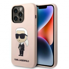 KARL LAGERFELD - Karl Lagerfeld iPhone 14 Pro Skal Silicone Ikonik - Rosa