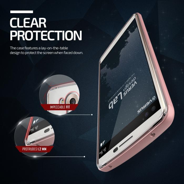 UTGATT5 - Verus Crystal Bumper Skal till LG V10 - Rose Gold