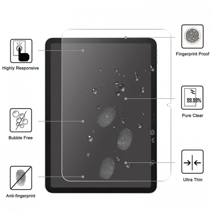 Taltech - iPad 10.9 (2022) Hrdat Glas Skrmskydd - Clear