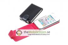 A-One Brand - Carbon Fiber mobilväska till Apple iPhone 4S / 4 (Ljus Rosa)