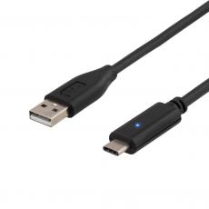 Deltaco - DELTACO USB 2.0 kabel, USB-A till USB-C hane, 0.25m, svart