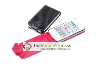 A-One Brand - Carbon Fiber mobilväska till Apple iPhone 4S / 4 (Ljus Rosa)