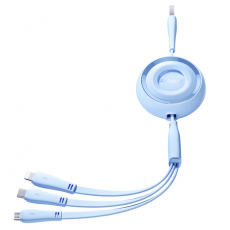Joyroom - Joyroom 3in1 Infällbar Kabel Lightning/USB-C/MicroUSB 1m - Blå