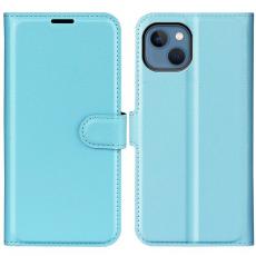 A-One Brand - Litchi Flip iPhone 14 Plus Plånboksfodral - Blå