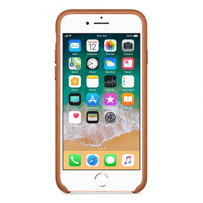 UTGATT4 - Apple Leather Case iPhone 8 Sadd Brown
