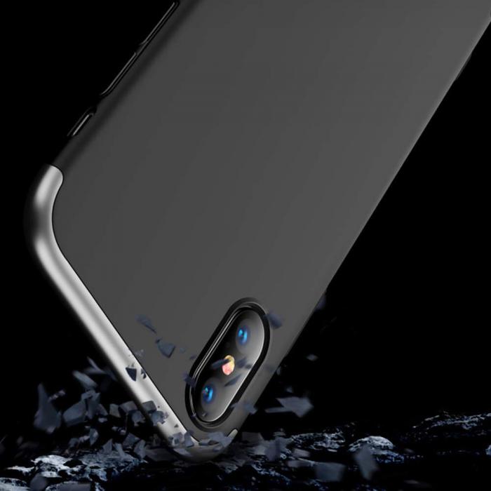UTGATT5 - GKK 360 Protection Fram bak skal iPhone XS Max Svart-Silver