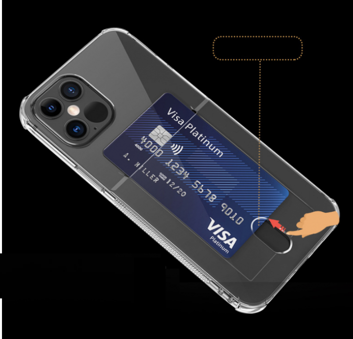 A-One Brand - Flexicase Skal med Kortplats iPhone 13 Pro - Svart