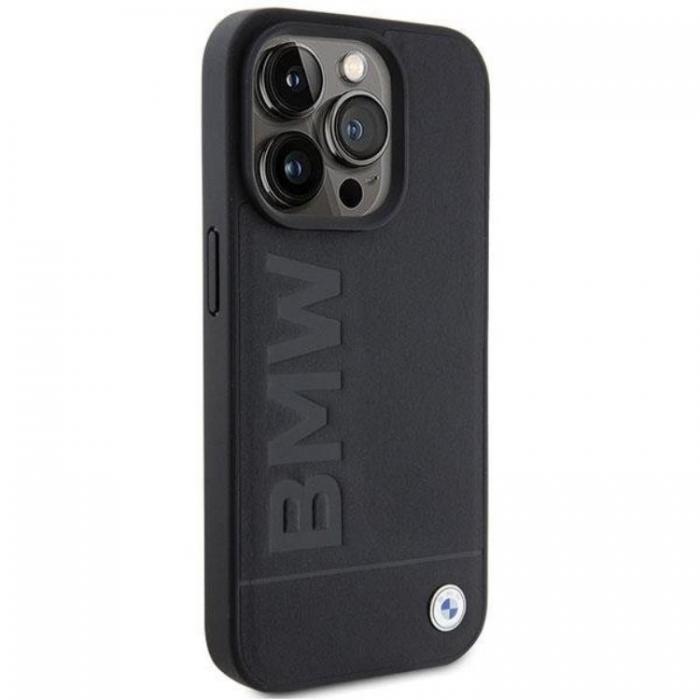 BMW - BMW iPhone 15 Pro Mobilskal Lder Hot Stamp - Svart
