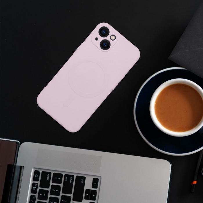OEM - Silikon Magsafe Skal fr iPhone 11 PRO MAX i rosa frg.