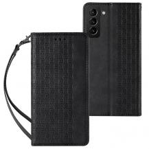 A-One Brand - Galaxy S22 Plånboksfodral Magnet Strap - Svart