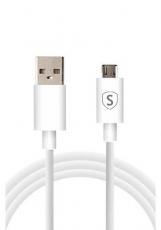 SiGN - SiGN Micro-USB till Galaxy S6/S7 Kabel, 5V, 2.1A, 1.2m - Vit