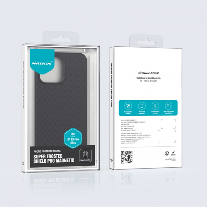 Nillkin - Nillkin iPhone 15 Pro Max Mobilskal Magsafe Super Frosted - Svart