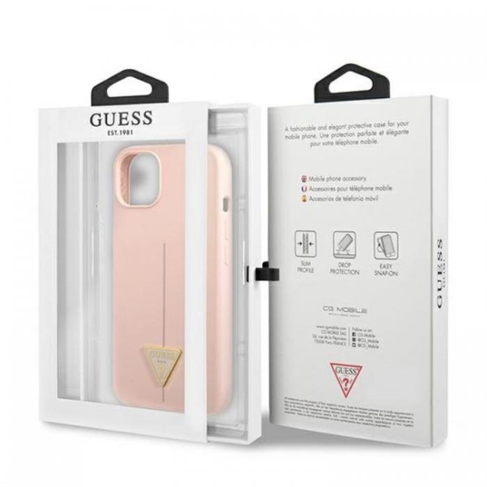 Guess - Guess iPhone 13 mini Skal Silicone Triangle - Rosa