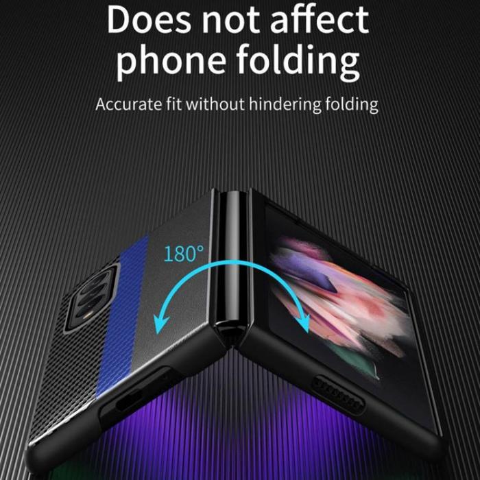 A-One Brand - Galaxy Z Fold 4 Skal Carbon Fiber - Mrkbl