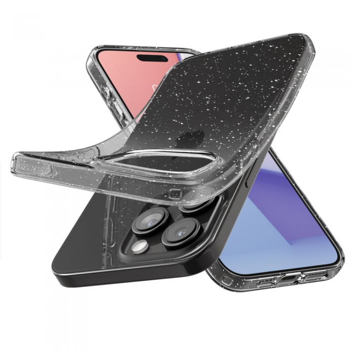 Spigen - Spigen iPhone 15 Pro Mobilskal Liquid Crystal - Glitter Clear