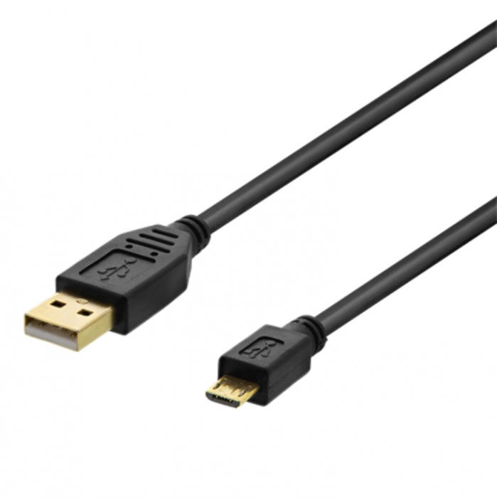 UTGATT1 - Deltaco Typ-A Till Micro USB Kabel 2m - Svart