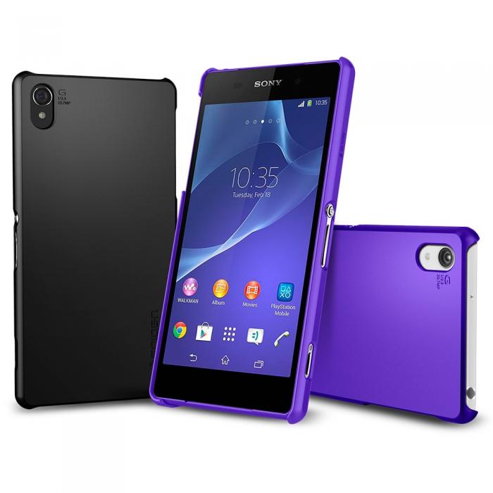 UTGATT5 - SPIGEN Ultra Fit Skal till Sony Xperia Z2 (Purple) + Skrmskydd