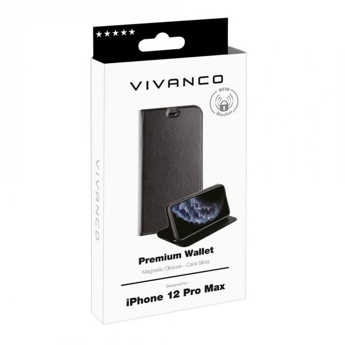 UTGATT5 - Vivanco Premium Plnboksfodral iPhone 12 Pro Max - Svart