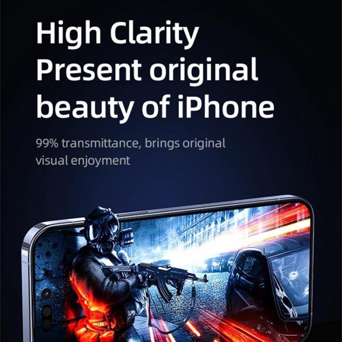 USAMS - USAMS iPhone 14 Pro Hrdat Glas Skrmskydd US-BH804 Full Glue HD - Clear
