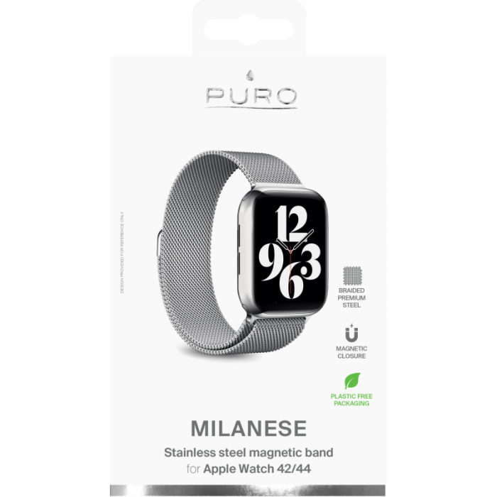 UTGATT1 - Puro MILANESE Armband Apple Watch 42/44 mm - Silver