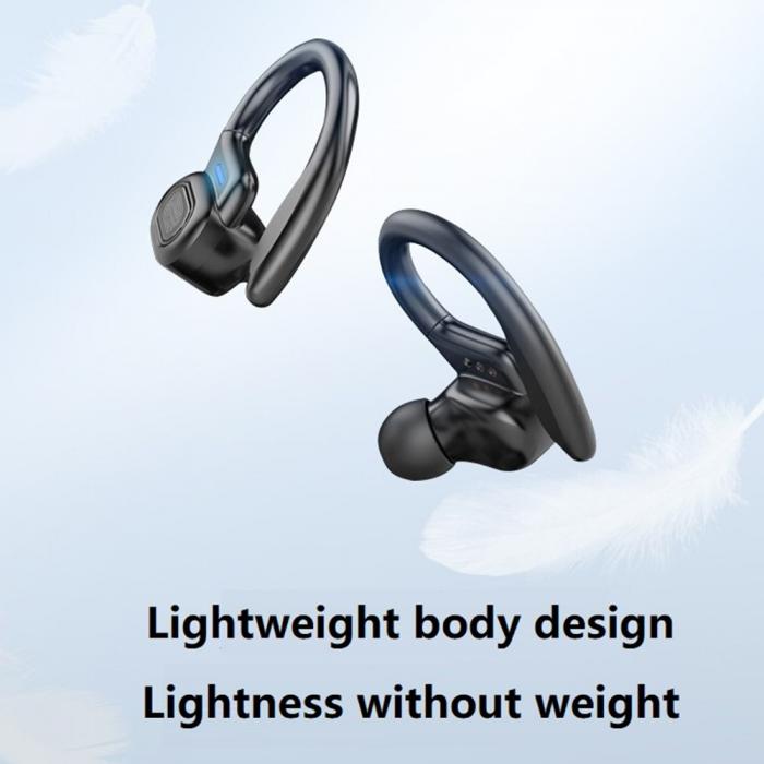 A-One Brand - LED Display Bluetooth 5.0 TWS HiFi Stereo Sporthrlurar - Svart