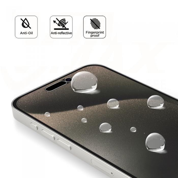 VMAX - Vmax hrdat glas fr iPhone 15 Plus, klar mattskyddsfilm