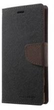 Mercury - Mercury Fancy Diary Plånboksfodral till HTC One (M7) -Svart/Brun