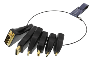 Deltaco - DELTACO HDMI adapter ring, mDP, DP, USB-C, DVI, HDMI mini/micro - Svart